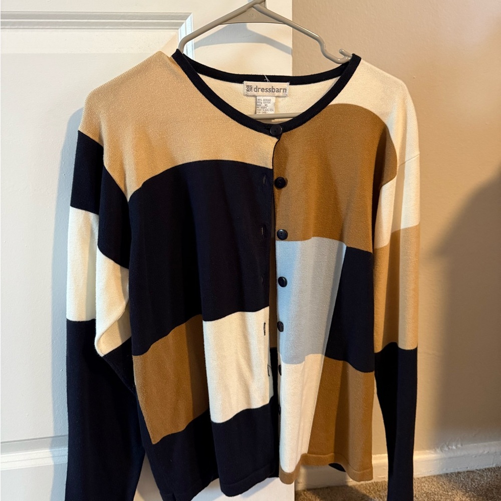 Dressbarn Black and Cream Cardigan